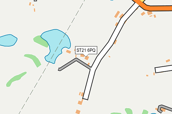 ST21 6PQ map - OS OpenMap – Local (Ordnance Survey) ST21 6PQ map - OS OpenMap – Local (Ordnance Survey)