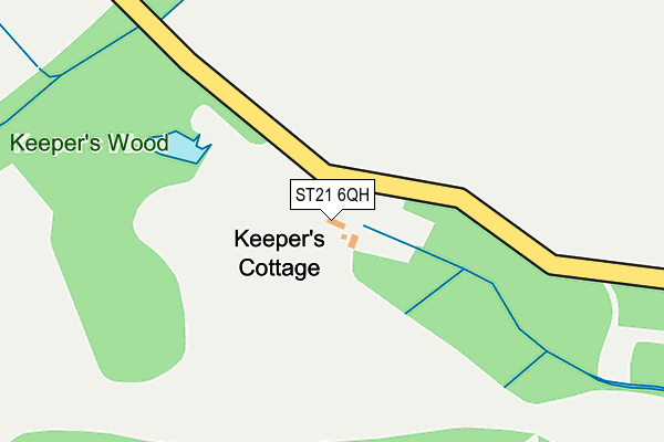 ST21 6QH map - OS OpenMap – Local (Ordnance Survey) ST21 6QH map - OS OpenMap – Local (Ordnance Survey)