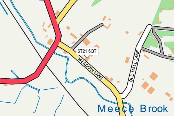 ST21 6QT map - OS OpenMap – Local (Ordnance Survey) ST21 6QT map - OS OpenMap – Local (Ordnance Survey)