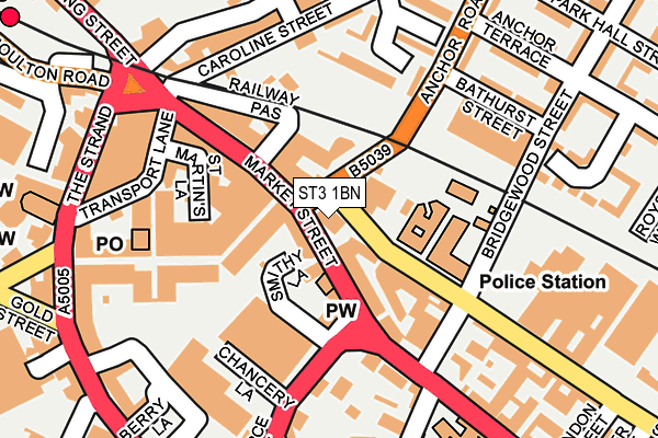 ST3 1BN map - OS OpenMap – Local (Ordnance Survey) ST3 1BN map - OS OpenMap – Local (Ordnance Survey)