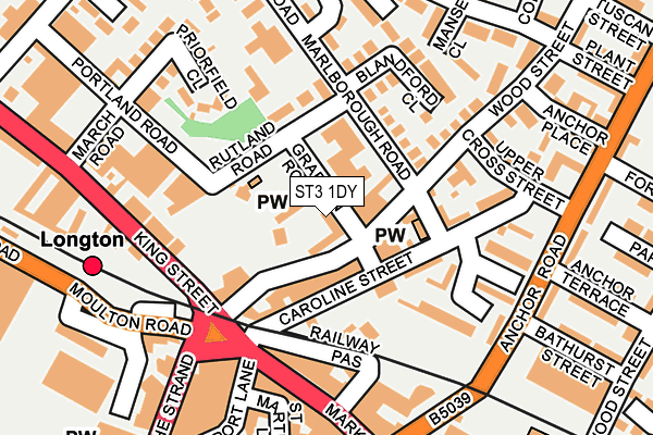 ST3 1DY map - OS OpenMap – Local (Ordnance Survey) ST3 1DY map - OS OpenMap – Local (Ordnance Survey)