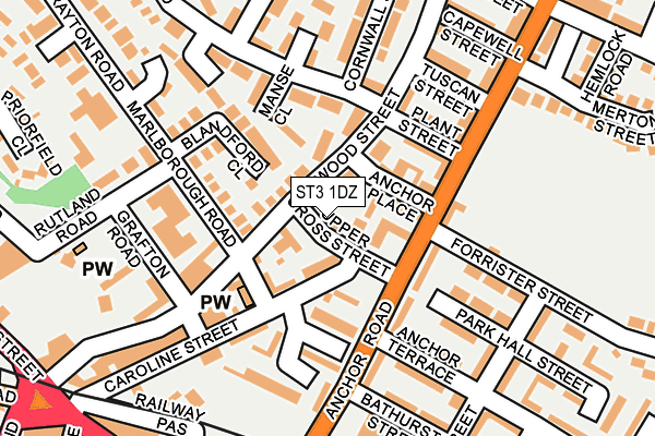 ST3 1DZ map - OS OpenMap – Local (Ordnance Survey) ST3 1DZ map - OS OpenMap – Local (Ordnance Survey)