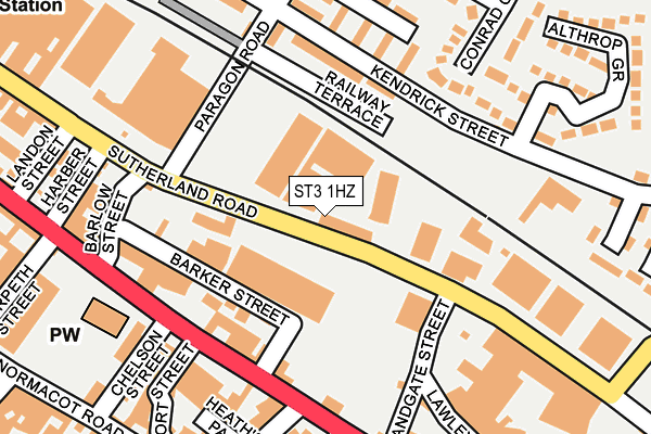 ST3 1HZ map - OS OpenMap – Local (Ordnance Survey) ST3 1HZ map - OS OpenMap – Local (Ordnance Survey)