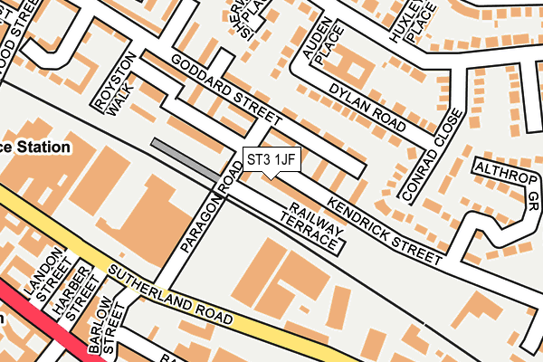 ST3 1JF map - OS OpenMap – Local (Ordnance Survey) ST3 1JF map - OS OpenMap – Local (Ordnance Survey)