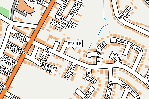 ST3 1LF map - OS OpenMap – Local (Ordnance Survey) ST3 1LF map - OS OpenMap – Local (Ordnance Survey)
