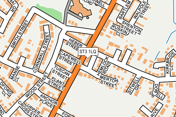 ST3 1LQ map - OS OpenMap – Local (Ordnance Survey) ST3 1LQ map - OS OpenMap – Local (Ordnance Survey)