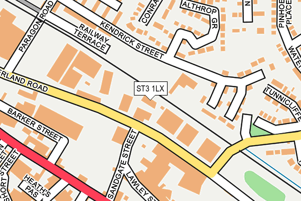 ST3 1LX map - OS OpenMap – Local (Ordnance Survey) ST3 1LX map - OS OpenMap – Local (Ordnance Survey)