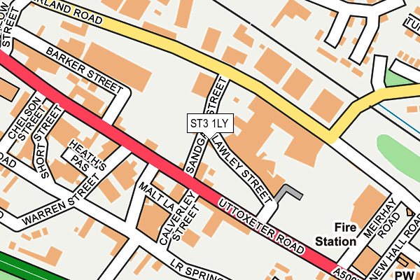 ST3 1LY map - OS OpenMap – Local (Ordnance Survey) ST3 1LY map - OS OpenMap – Local (Ordnance Survey)