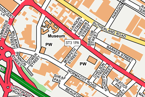 ST3 1PA map - OS OpenMap – Local (Ordnance Survey) ST3 1PA map - OS OpenMap – Local (Ordnance Survey)