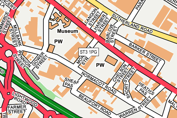 ST3 1PG map - OS OpenMap – Local (Ordnance Survey) ST3 1PG map - OS OpenMap – Local (Ordnance Survey)
