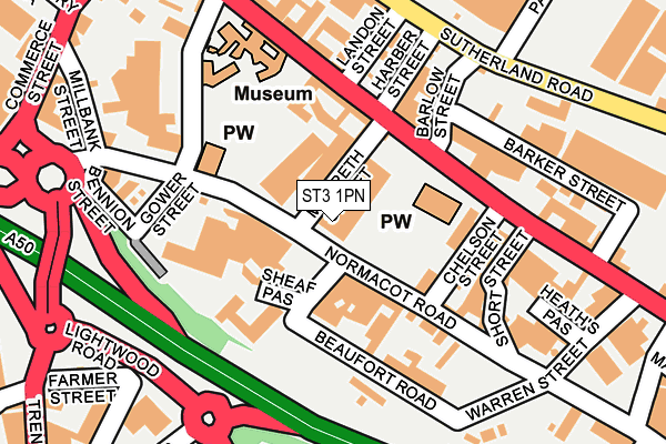 ST3 1PN map - OS OpenMap – Local (Ordnance Survey) ST3 1PN map - OS OpenMap – Local (Ordnance Survey)