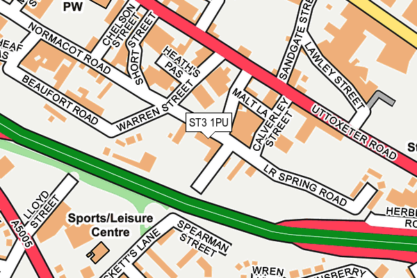 ST3 1PU map - OS OpenMap – Local (Ordnance Survey) ST3 1PU map - OS OpenMap – Local (Ordnance Survey)