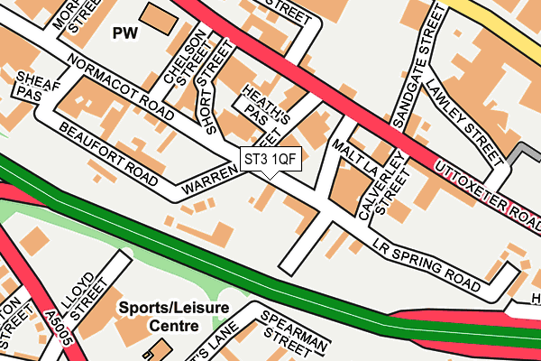 ST3 1QF map - OS OpenMap – Local (Ordnance Survey) ST3 1QF map - OS OpenMap – Local (Ordnance Survey)