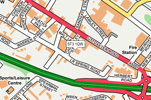 ST3 1QW map - OS OpenMap – Local (Ordnance Survey) ST3 1QW map - OS OpenMap – Local (Ordnance Survey)