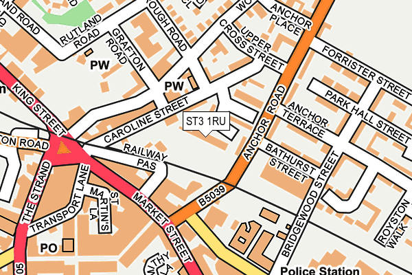 ST3 1RU map - OS OpenMap – Local (Ordnance Survey) ST3 1RU map - OS OpenMap – Local (Ordnance Survey)