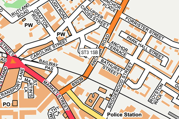 ST3 1SB map - OS OpenMap – Local (Ordnance Survey) ST3 1SB map - OS OpenMap – Local (Ordnance Survey)