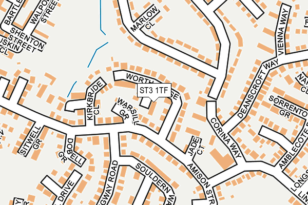 ST3 1TF map - OS OpenMap – Local (Ordnance Survey) ST3 1TF map - OS OpenMap – Local (Ordnance Survey)