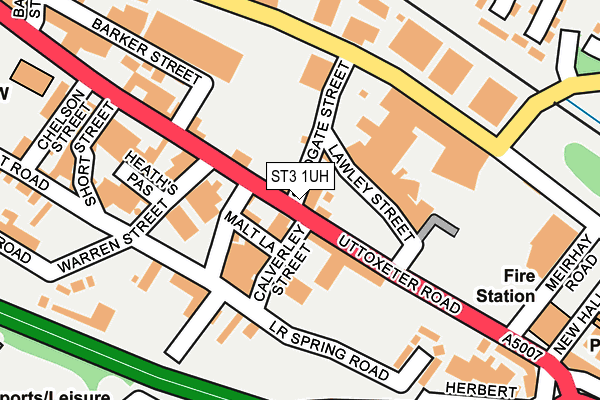 ST3 1UH map - OS OpenMap – Local (Ordnance Survey) ST3 1UH map - OS OpenMap – Local (Ordnance Survey)