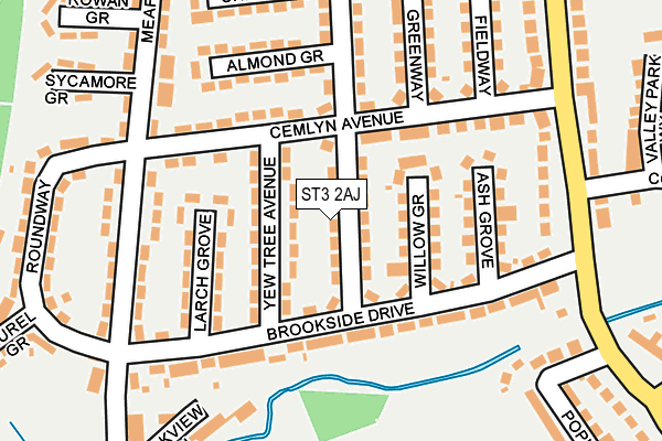 ST3 2AJ map - OS OpenMap – Local (Ordnance Survey) ST3 2AJ map - OS OpenMap – Local (Ordnance Survey)