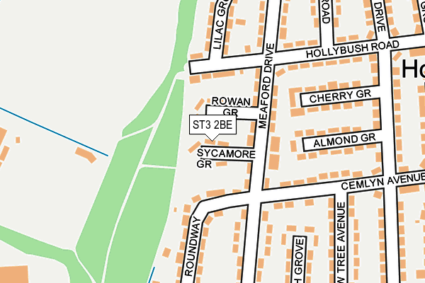 ST3 2BE map - OS OpenMap – Local (Ordnance Survey) ST3 2BE map - OS OpenMap – Local (Ordnance Survey)