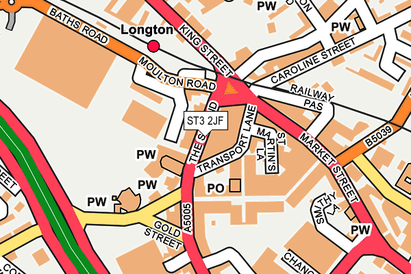 ST3 2JF map - OS OpenMap – Local (Ordnance Survey) ST3 2JF map - OS OpenMap – Local (Ordnance Survey)