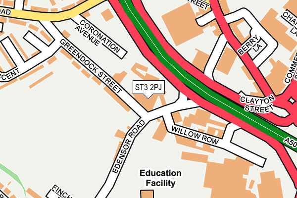 ST3 2PJ map - OS OpenMap – Local (Ordnance Survey) ST3 2PJ map - OS OpenMap – Local (Ordnance Survey)