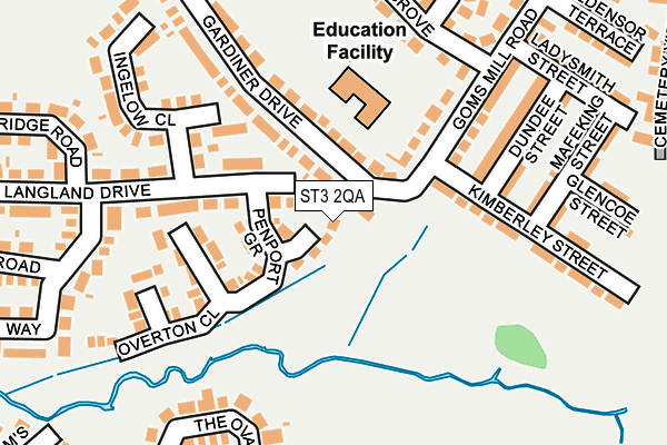 ST3 2QA map - OS OpenMap – Local (Ordnance Survey) ST3 2QA map - OS OpenMap – Local (Ordnance Survey)