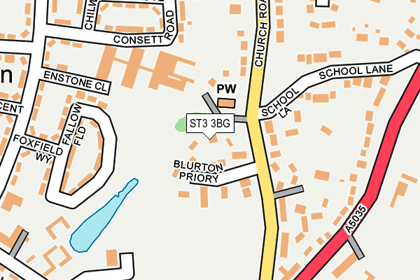 ST3 3BG map - OS OpenMap – Local (Ordnance Survey) ST3 3BG map - OS OpenMap – Local (Ordnance Survey)