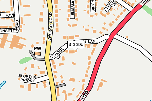 ST3 3DU map - OS OpenMap – Local (Ordnance Survey) ST3 3DU map - OS OpenMap – Local (Ordnance Survey)