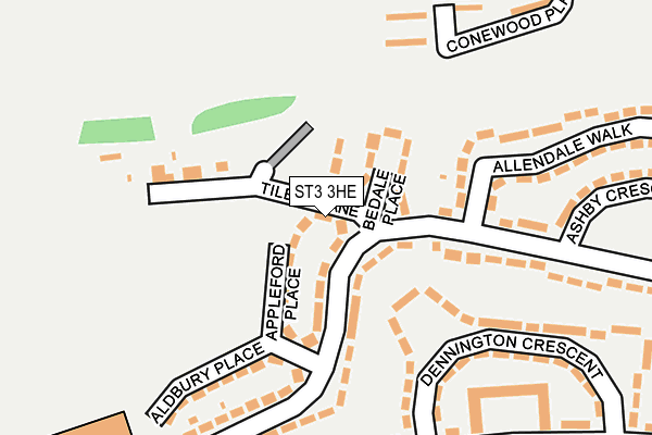 ST3 3HE map - OS OpenMap – Local (Ordnance Survey) ST3 3HE map - OS OpenMap – Local (Ordnance Survey)