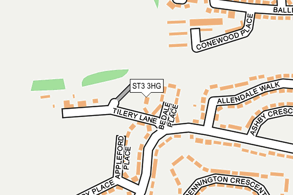 ST3 3HG map - OS OpenMap – Local (Ordnance Survey) ST3 3HG map - OS OpenMap – Local (Ordnance Survey)