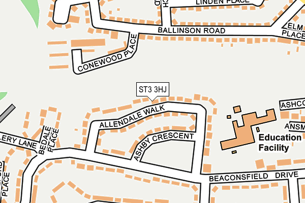 ST3 3HJ map - OS OpenMap – Local (Ordnance Survey) ST3 3HJ map - OS OpenMap – Local (Ordnance Survey)
