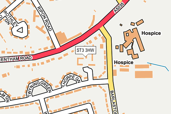 ST3 3HW map - OS OpenMap – Local (Ordnance Survey) ST3 3HW map - OS OpenMap – Local (Ordnance Survey)