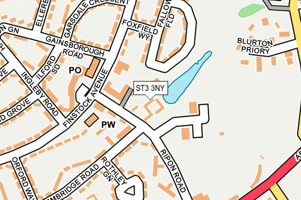 ST3 3NY map - OS OpenMap – Local (Ordnance Survey) ST3 3NY map - OS OpenMap – Local (Ordnance Survey)