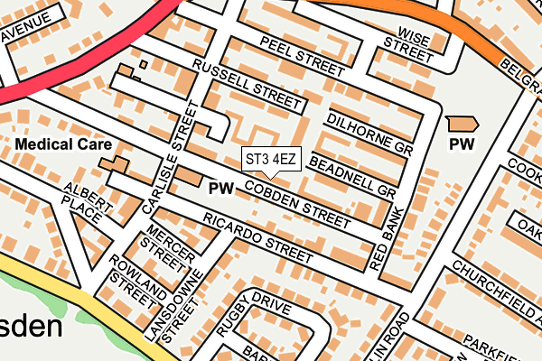 ST3 4EZ map - OS OpenMap – Local (Ordnance Survey) ST3 4EZ map - OS OpenMap – Local (Ordnance Survey)