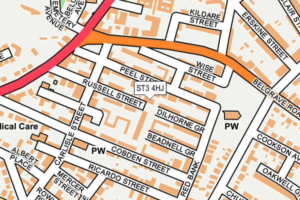ST3 4HJ map - OS OpenMap – Local (Ordnance Survey) ST3 4HJ map - OS OpenMap – Local (Ordnance Survey)