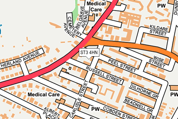 ST3 4HN map - OS OpenMap – Local (Ordnance Survey) ST3 4HN map - OS OpenMap – Local (Ordnance Survey)