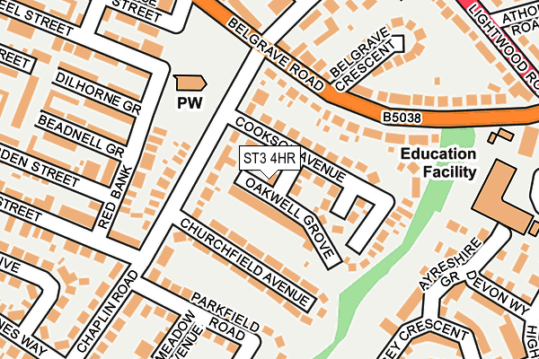 ST3 4HR map - OS OpenMap – Local (Ordnance Survey) ST3 4HR map - OS OpenMap – Local (Ordnance Survey)
