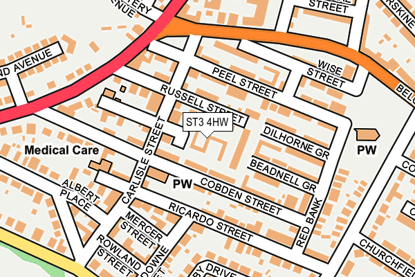 ST3 4HW map - OS OpenMap – Local (Ordnance Survey) ST3 4HW map - OS OpenMap – Local (Ordnance Survey)