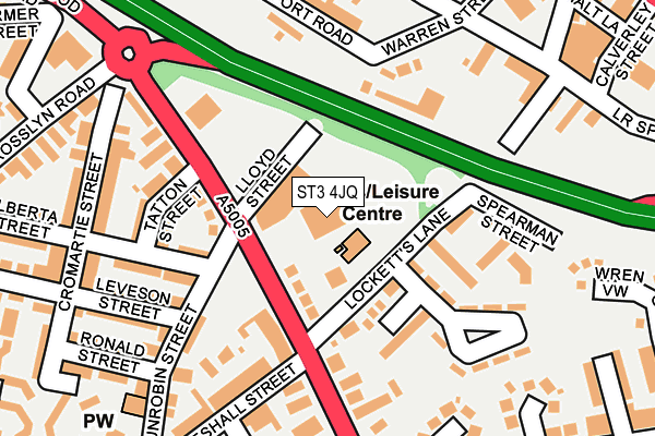 ST3 4JQ map - OS OpenMap – Local (Ordnance Survey) ST3 4JQ map - OS OpenMap – Local (Ordnance Survey)