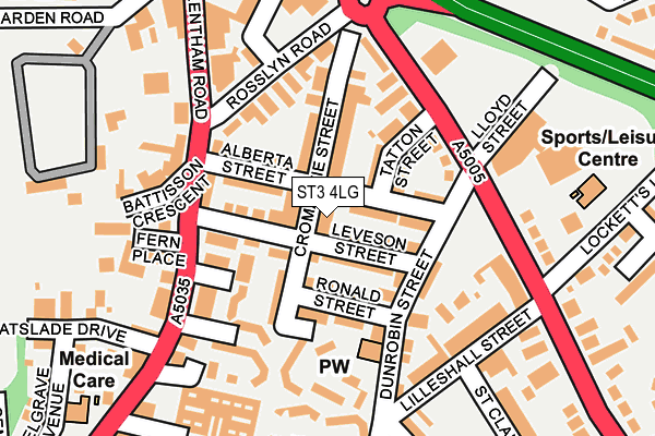 ST3 4LG map - OS OpenMap – Local (Ordnance Survey) ST3 4LG map - OS OpenMap – Local (Ordnance Survey)