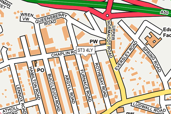 ST3 4LY map - OS OpenMap – Local (Ordnance Survey) ST3 4LY map - OS OpenMap – Local (Ordnance Survey)