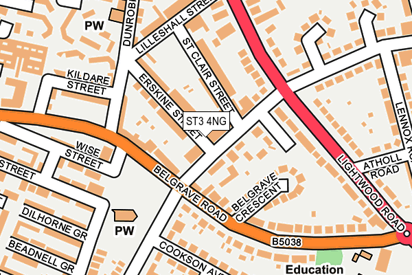 ST3 4NG map - OS OpenMap – Local (Ordnance Survey) ST3 4NG map - OS OpenMap – Local (Ordnance Survey)