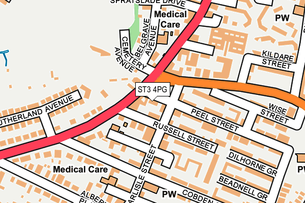 ST3 4PG map - OS OpenMap – Local (Ordnance Survey) ST3 4PG map - OS OpenMap – Local (Ordnance Survey)