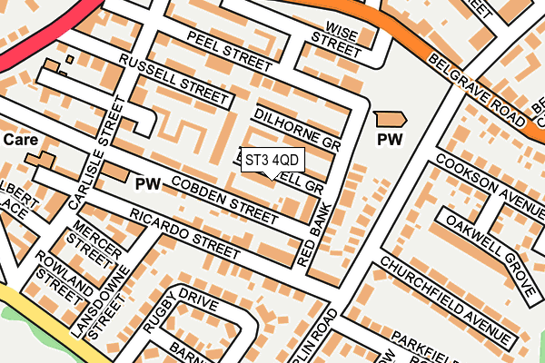 ST3 4QD map - OS OpenMap – Local (Ordnance Survey) ST3 4QD map - OS OpenMap – Local (Ordnance Survey)