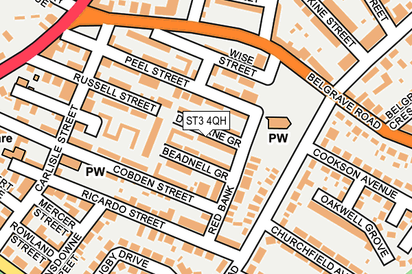 ST3 4QH map - OS OpenMap – Local (Ordnance Survey) ST3 4QH map - OS OpenMap – Local (Ordnance Survey)
