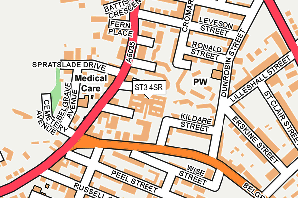 ST3 4SR map - OS OpenMap – Local (Ordnance Survey) ST3 4SR map - OS OpenMap – Local (Ordnance Survey)