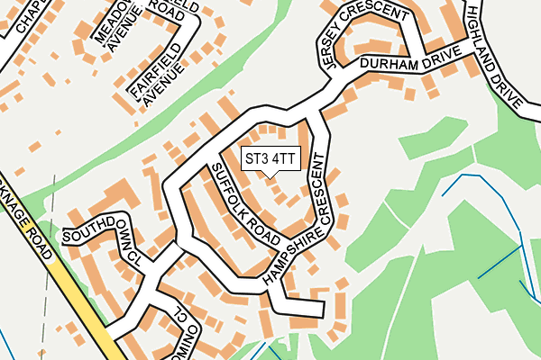 ST3 4TT map - OS OpenMap – Local (Ordnance Survey) ST3 4TT map - OS OpenMap – Local (Ordnance Survey)