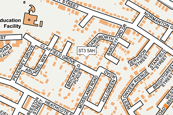 ST3 5AH map - OS OpenMap – Local (Ordnance Survey) ST3 5AH map - OS OpenMap – Local (Ordnance Survey)