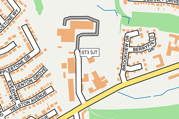 ST3 5JT map - OS OpenMap – Local (Ordnance Survey) ST3 5JT map - OS OpenMap – Local (Ordnance Survey)